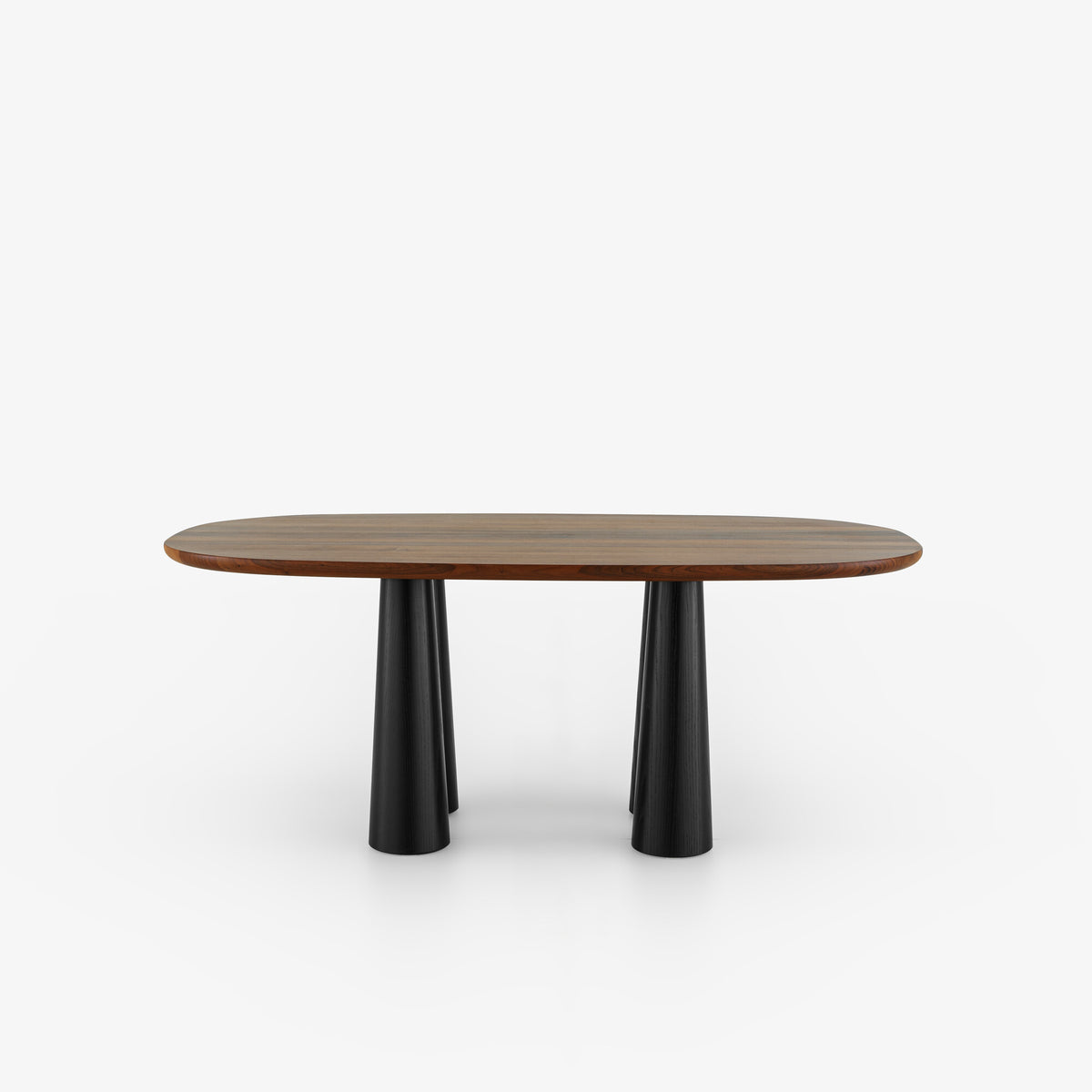 HASHIRA - Table de repas noyer piétement frêne teinté noir (réf. 4339)