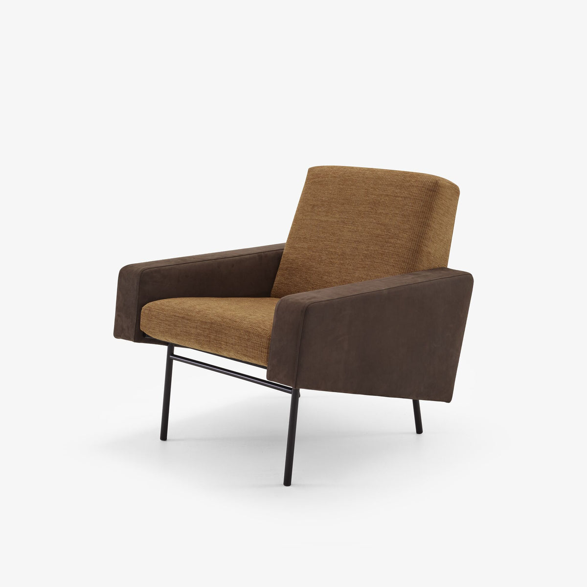 Fauteuil G10 Cinna design Pierre Guariche, accoudoirs tapissés – vue 2