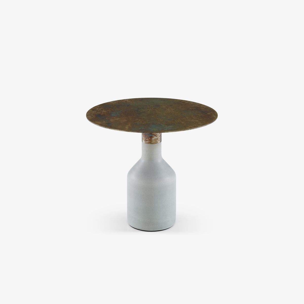 OXYDATION - Table d'appoint pied en pierre de toscane