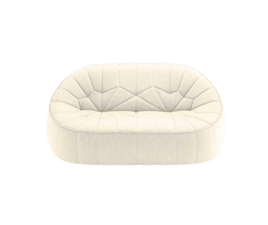 Ottoman - Petit canapé en tissu Parade - coloris Ecru