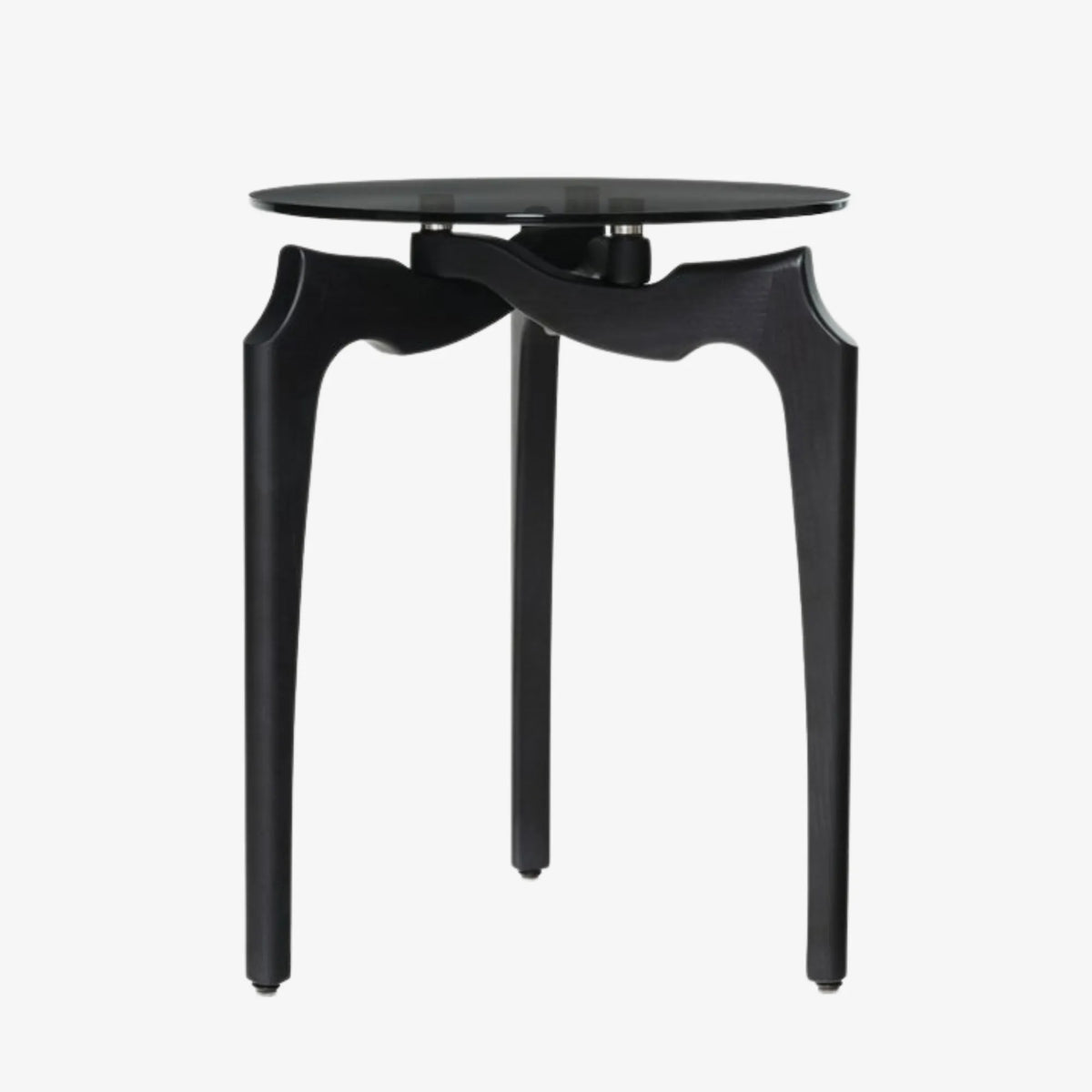 Carline table d'appoint, guéridon BD Barcelona noir bois verre