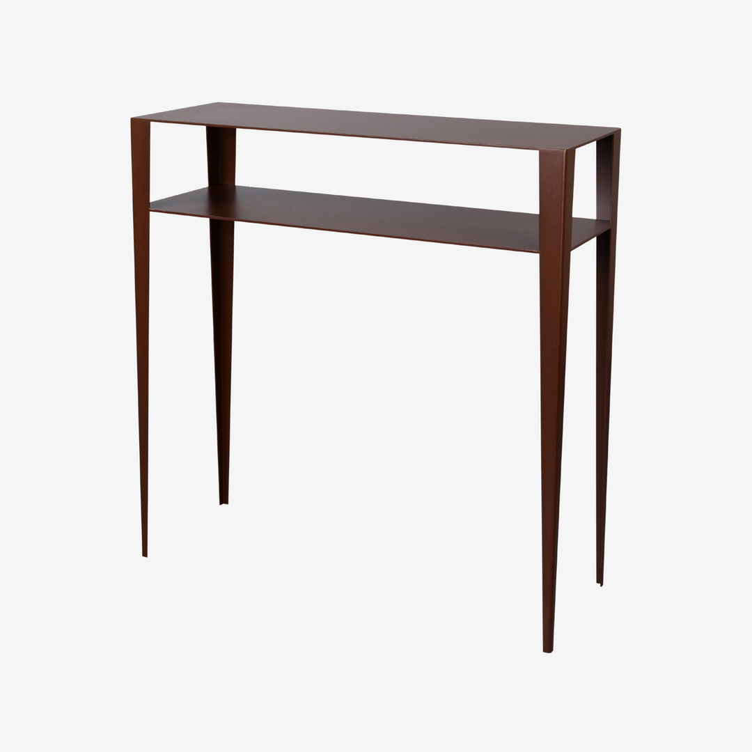 Console Grande Soeur Atelier Français du design, 2 plateaux, acier et peinture epoxy