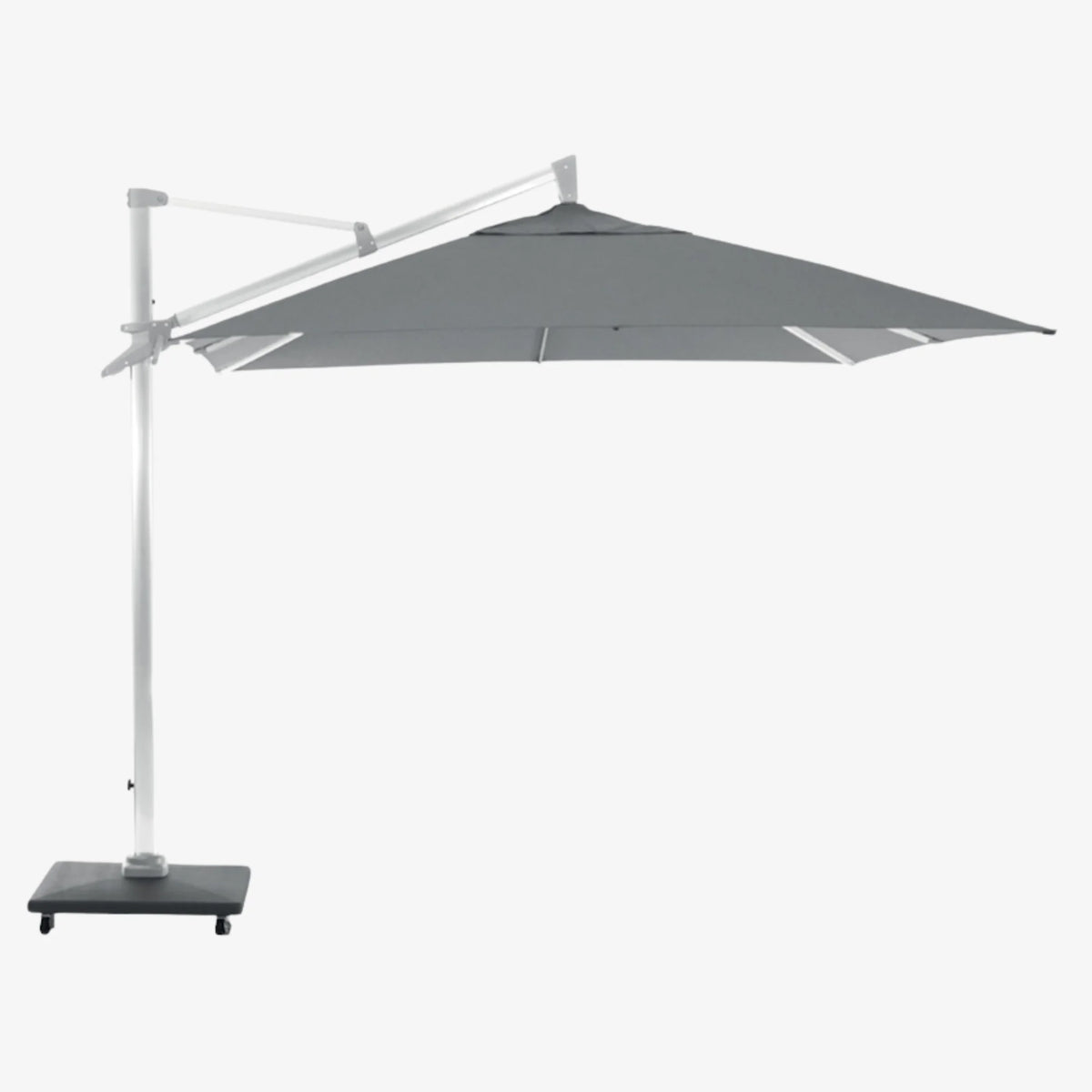 Parasol Sunny extérieur toile grise et mas blanc