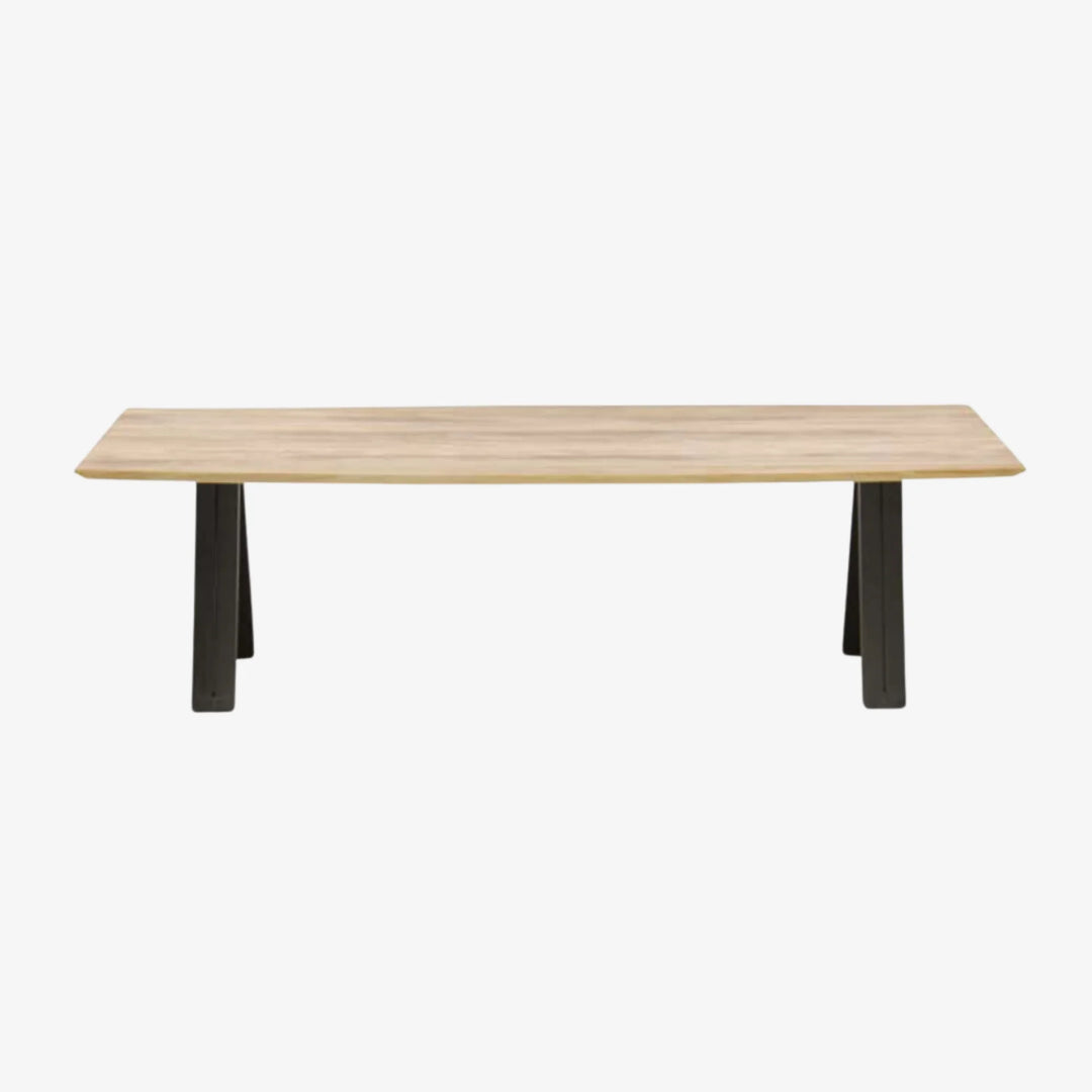 Table repas extérieur teck et aluminium
