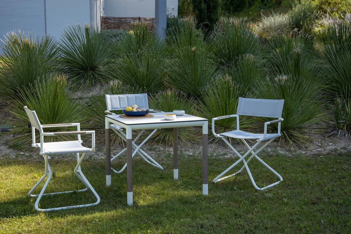 BASTINGAGE - Table Bistro HPL / Pieds blanc