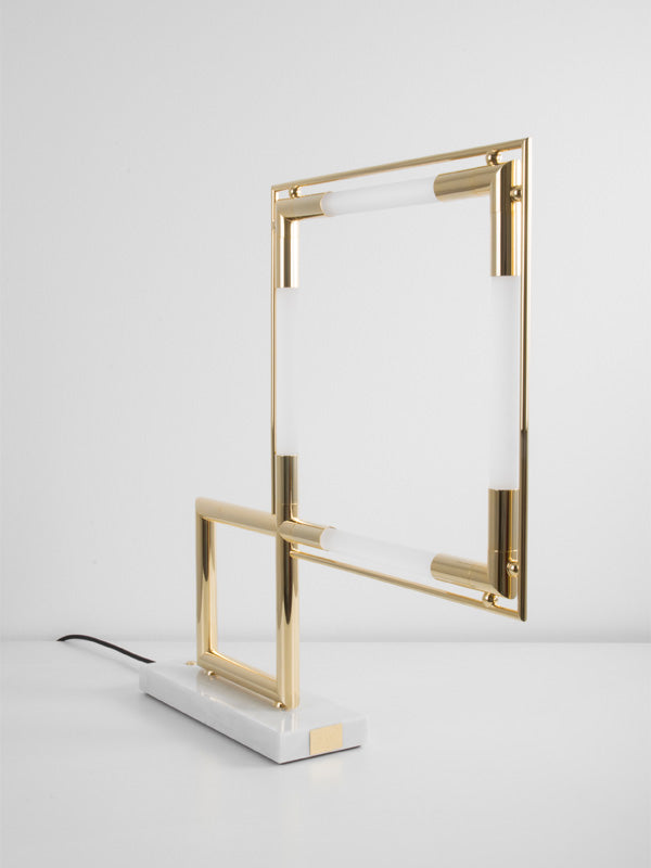 QUADRO VII / (RE-EDITION 2014) - Lampe à poser / GOLD – Lumen Center – vue 2