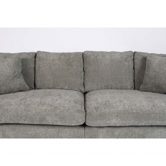 Détail des coussins du canapé SENSE de Zuiver en tissu gris