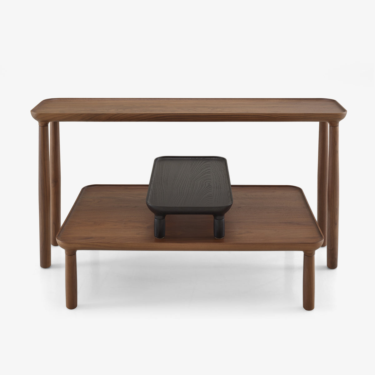 LOTIS - Table d'appoint hauteur 12 frêne teinté noir