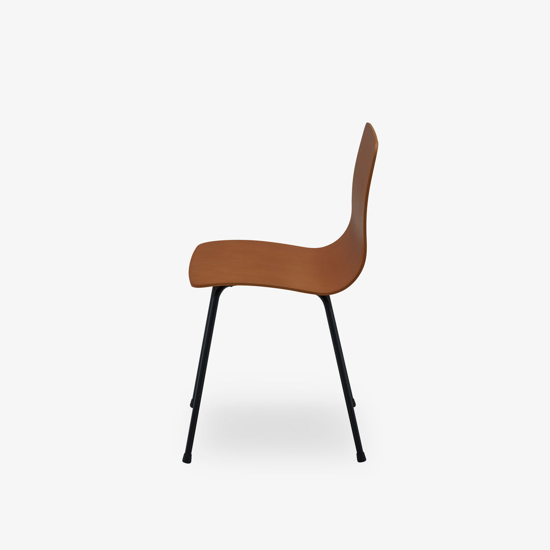 PAPYRUS - Jeu de 2 chaises piétement acier laqué noir