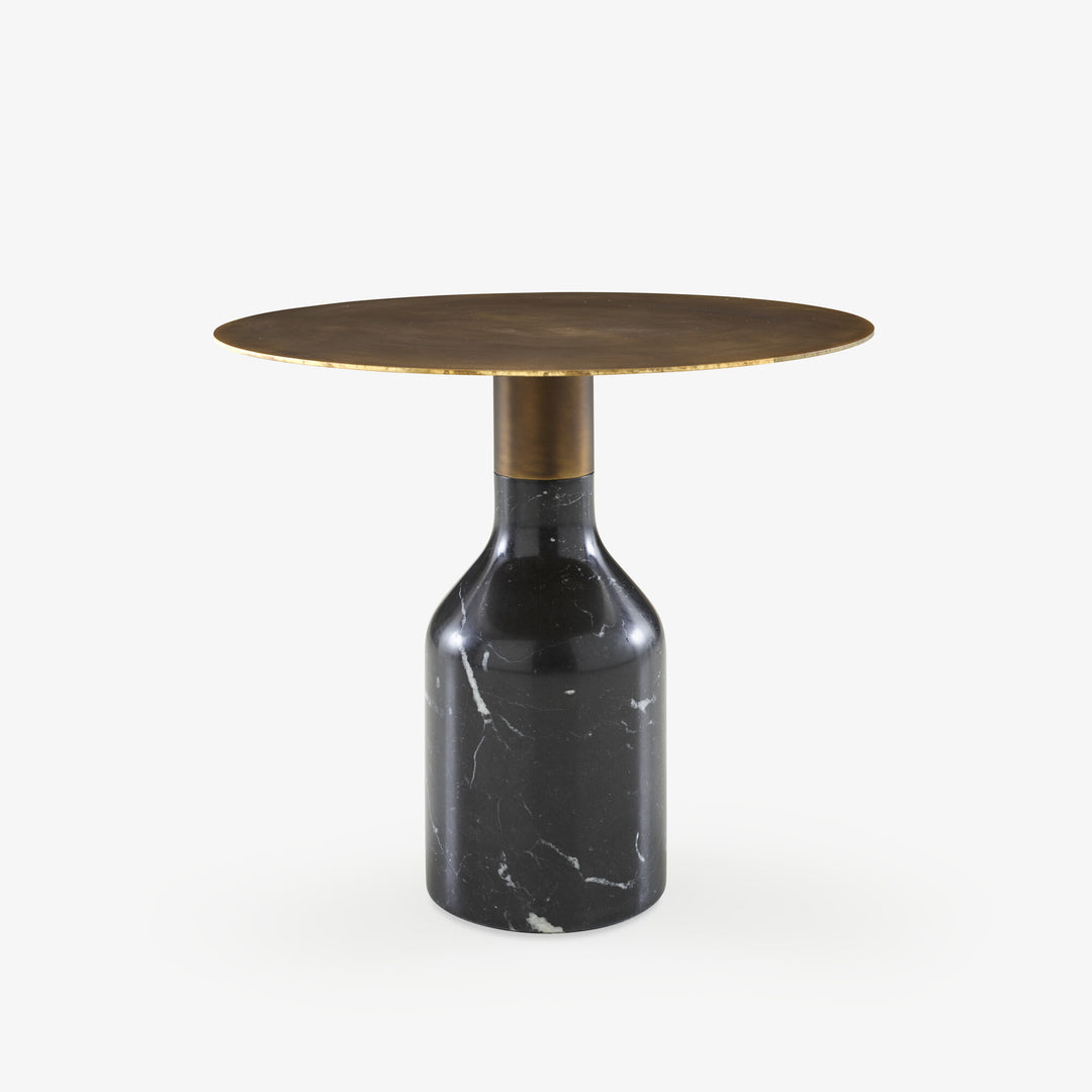 OXYDATION - Table d'appoint pied en marbre marquinia