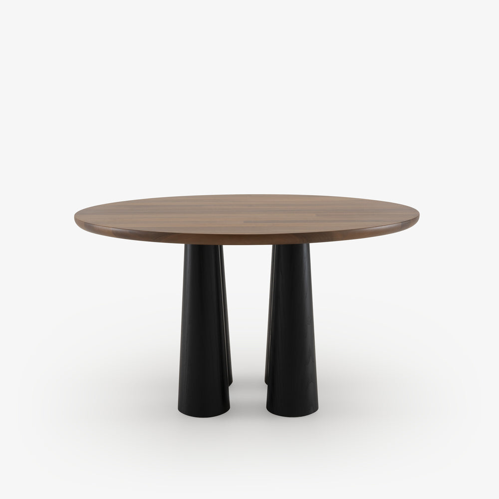 HASHIRA - Table de repas noyer piétement frêne teinté noir (réf. 4278)