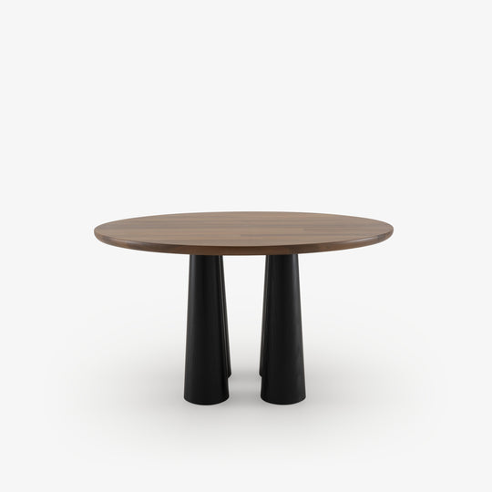 HASHIRA - Table de repas noyer piétement frêne teinté noir (réf. 4278)