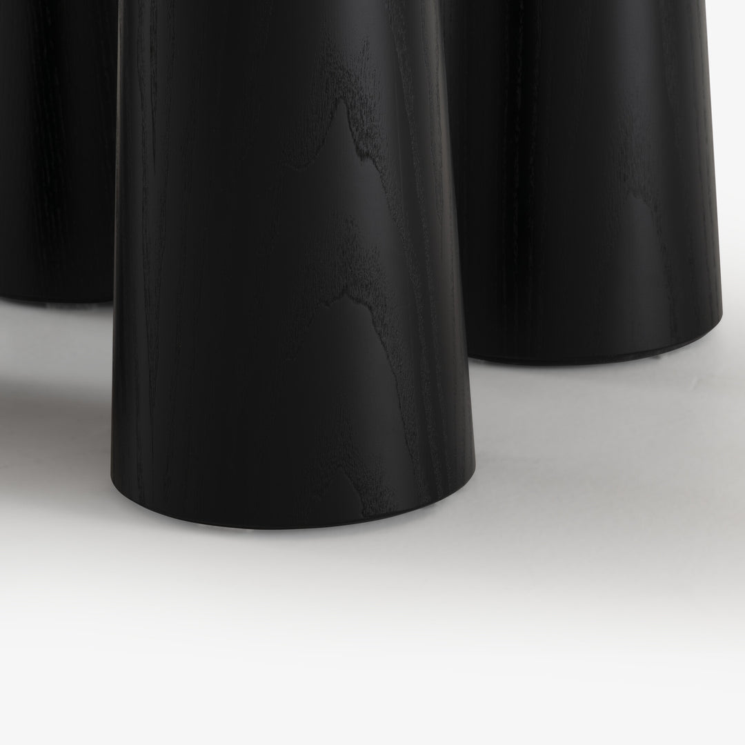 HASHIRA - Table de repas frêne teinté noir piétement frêne teinté noir