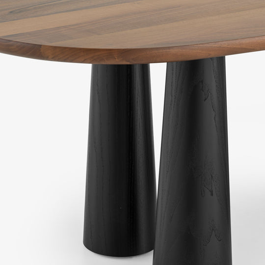 HASHIRA - Table de repas noyer piétement frêne teinté noir (réf. 4339)