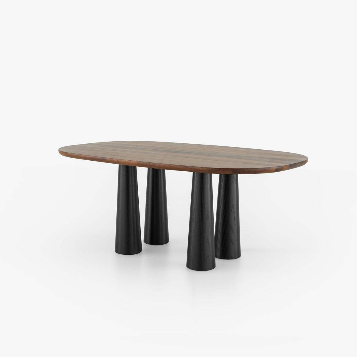 HASHIRA - Table de repas noyer piétement frêne teinté noir (réf. 4339)