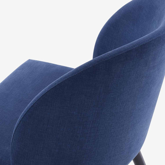 GIULIANA - Chaise tissu bleu nuit