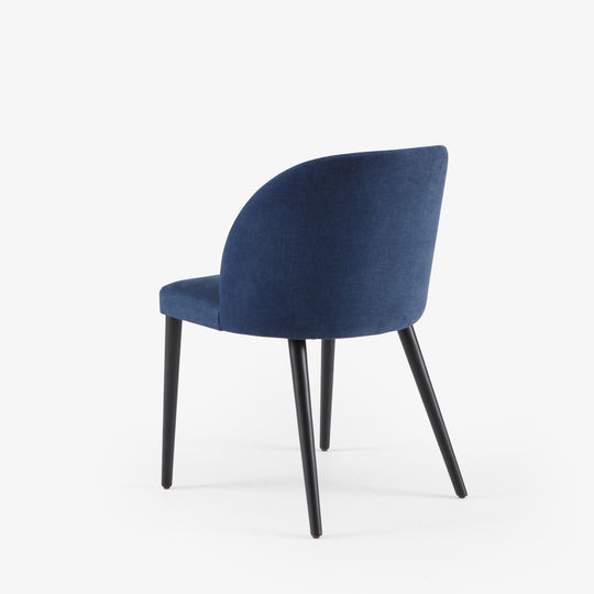 GIULIANA - Chaise tissu bleu nuit