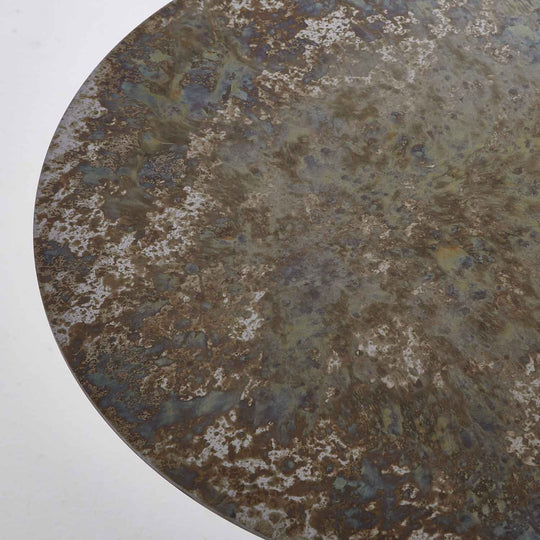 OXYDATION - Table d'appoint pied en pierre de toscane