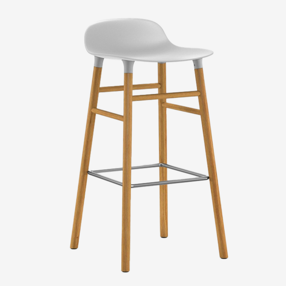 FORM - Tabouret de Bar / H 75 cm pieds chêne