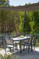 TICAO - Table Balcon - Aluminium gris espace - HPL céramique grise