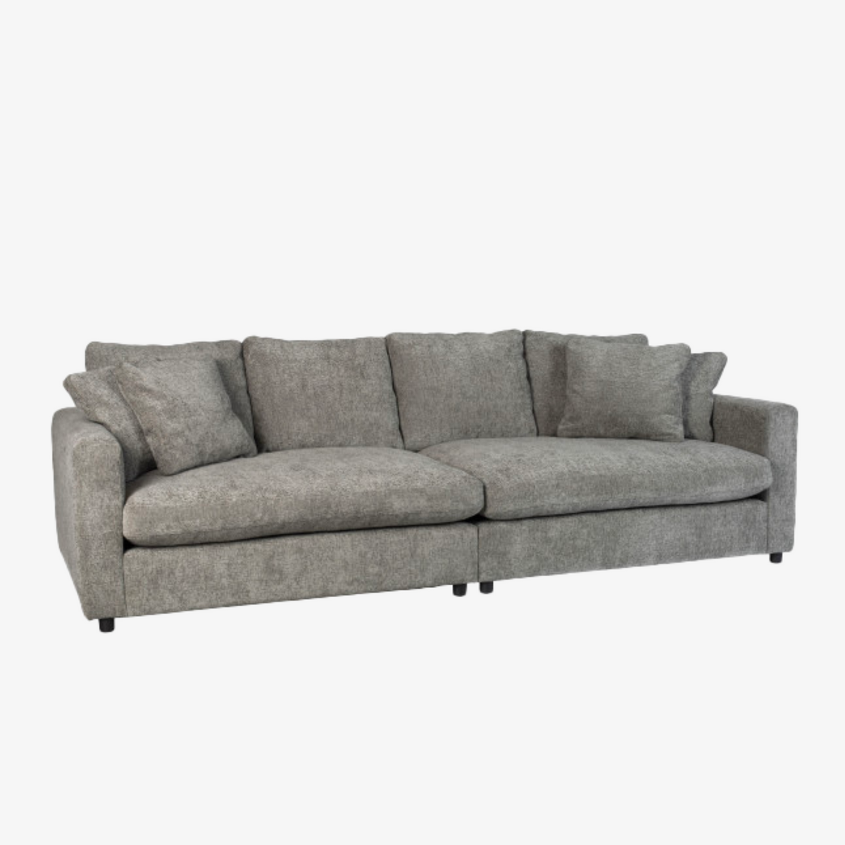 Canapé SENSE de Zuiver en tissu gris, vue de trois quarts
