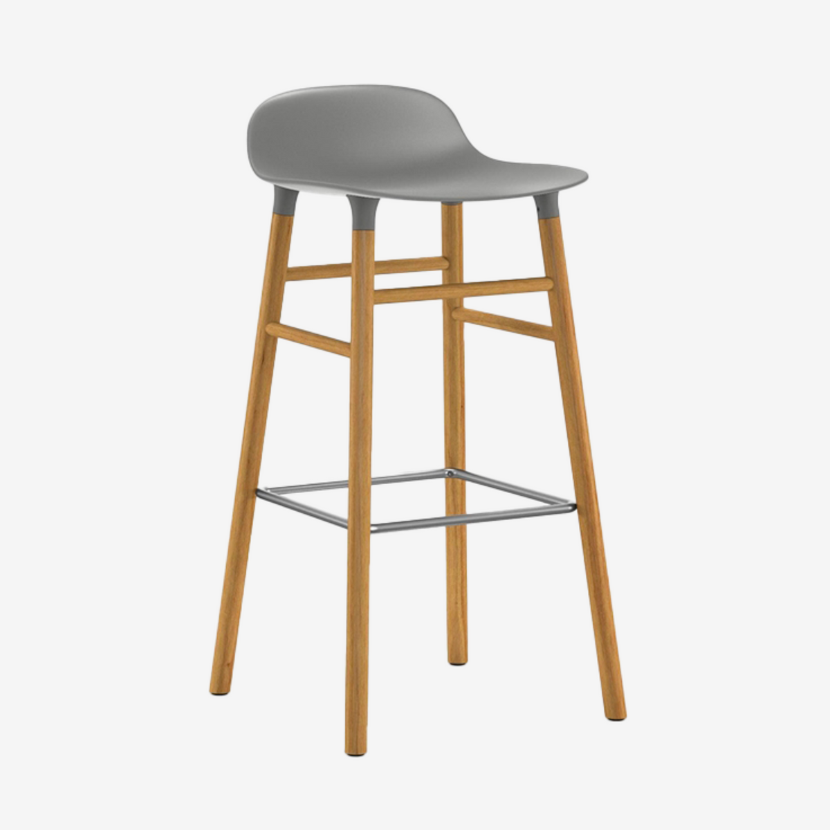 FORM - Tabouret de Bar / H 75 cm pieds chêne