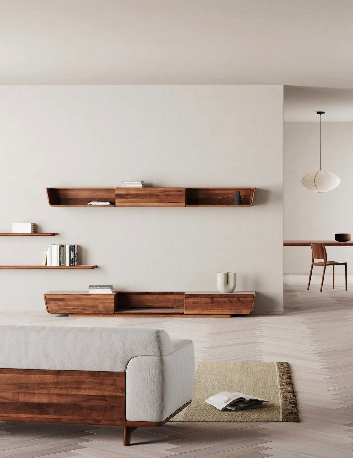 Tara canapé 2 places ou 3 places salon structure noyer tissu Artisan