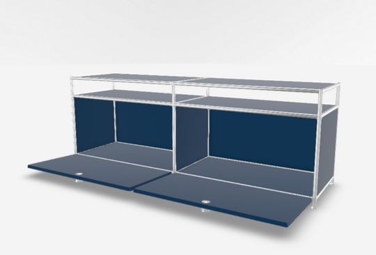 SYSTEM 4 - Meuble TV (L 152,9 x H 54,2 x P 40,4 cm)