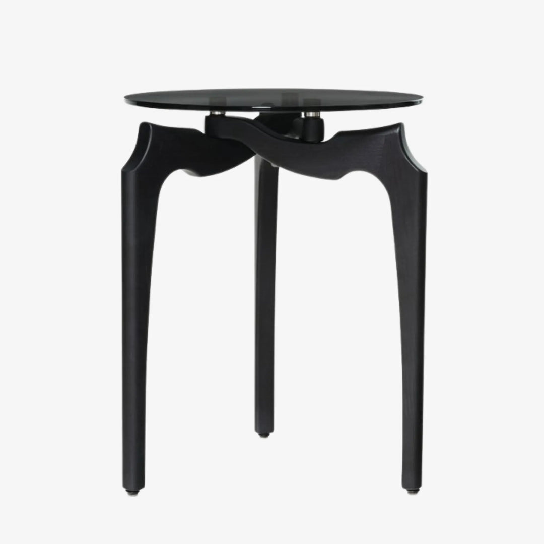 Carline table d'appoint, guéridon BD Barcelona noir bois verre 