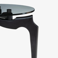 Carline table d'appoint, guéridon BD Barcelona noir bois verre 