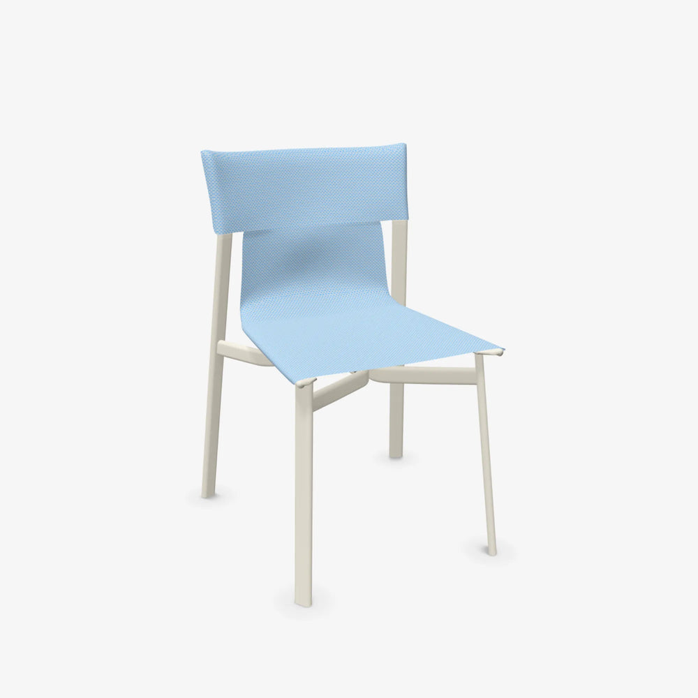 Chaise breeze jardin extérieur outdoor Emu blanc tissu baby blue