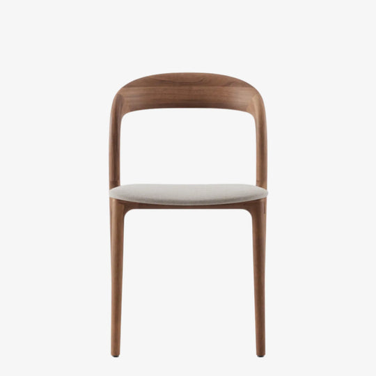 Chaise Neva Light noyer assise tissu salle à manger Artisan