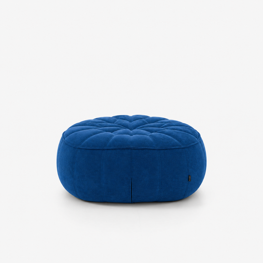 Ottoman - Pouf, tissu Alcantara, coloris Navy