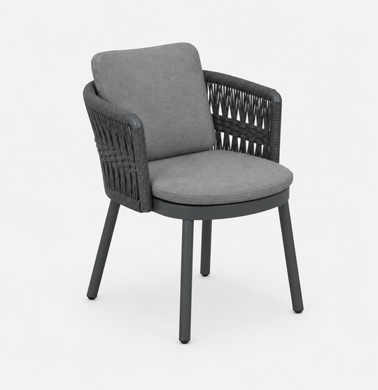 ALVINA - Fauteuil de repas Anthracite