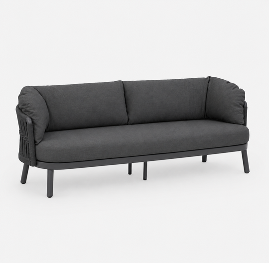 ALVINA - Canapé 3 places Anthracite