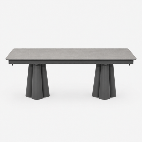 SOLENNA - Table repas outdoor Anthracite / plateau céramique Grey