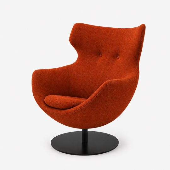 JUPITER - Fauteuil pivotant tissu Vidar Terracotta / Modèle d'exposition