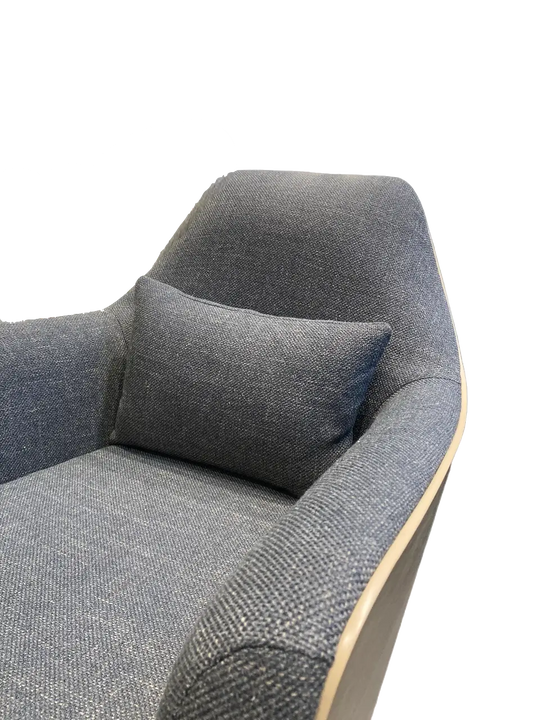 Fauteuil Chill confortable, gris et bois