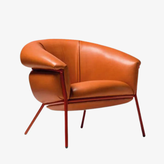 Fauteuil Grasso cuir Dream Grapefruit BD Barcelona