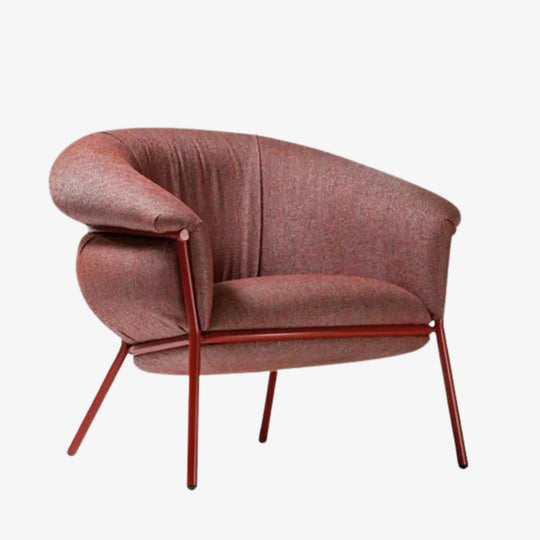 Fauteuil Grasso tissu Bordeaux, rouge, rose clair BD Barcelona