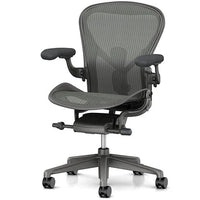 Chaise de bureau Aeron ergonomique et confortable, tissu carbon  base aluminium carbon