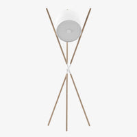 Lampadaire Shift Taille M/L Artisan chêne abat jour blanc