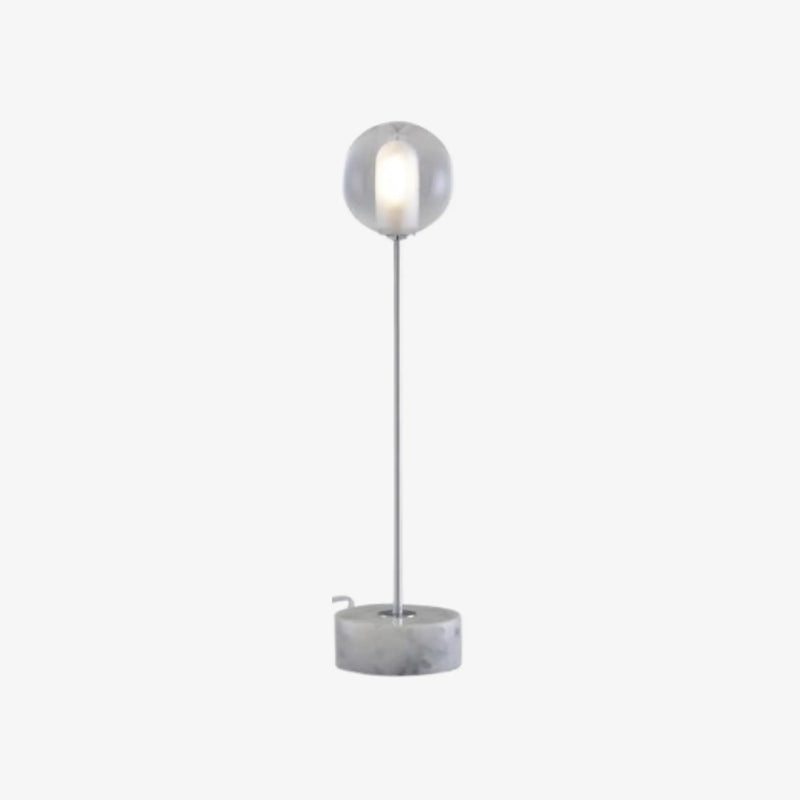 Lampe à poser Calot base marbre blanc mat acier Cinna