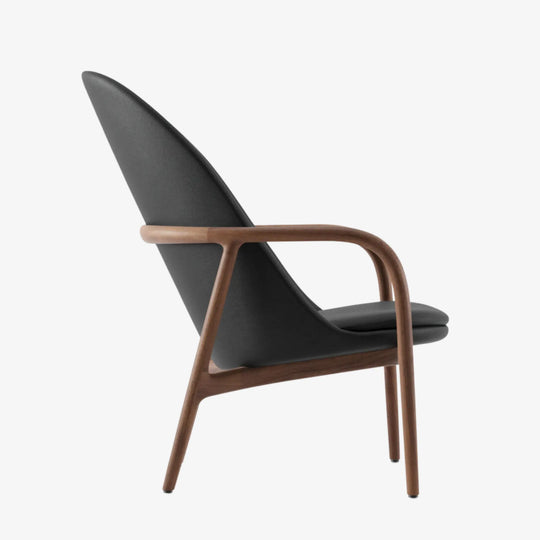 Neva lounge high fauteuil lounge Artisan noyer cuir