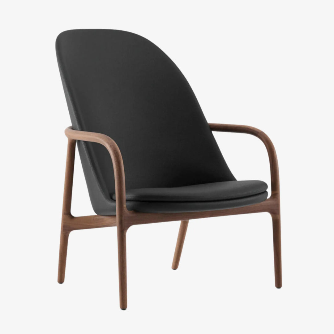 Neva lounge high fauteuil lounge Artisan noyer cuir