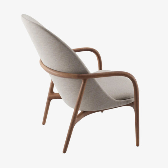 Neva lounge high fauteuil lounge Artisan noyer tissu
