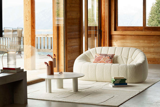 Ottoman - Petit canapé en tissu Parade - coloris Ecru