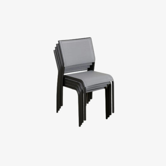 TICAO - Chaise - Aluminium anthracite - Toile gris clair