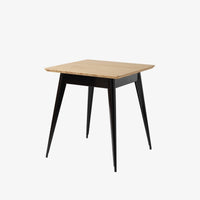 Table 55 plateau chêne 70x70 Tolix noir fonce