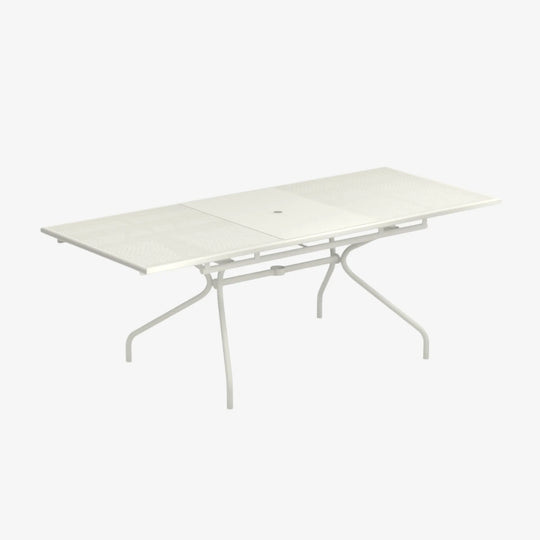 Table repas extensible Athena exterieur salon de jardin outdoor Emu blanc mat